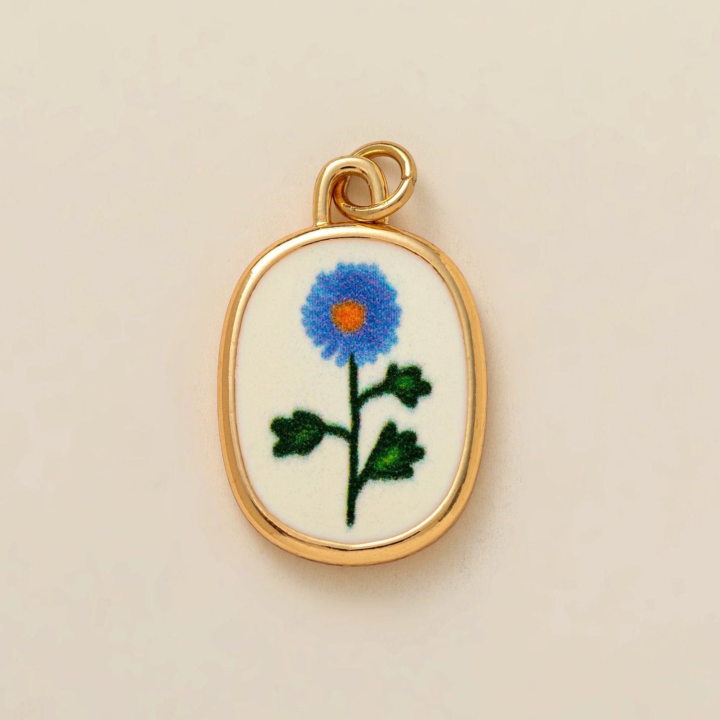 Hand Painted August Flower Pendant