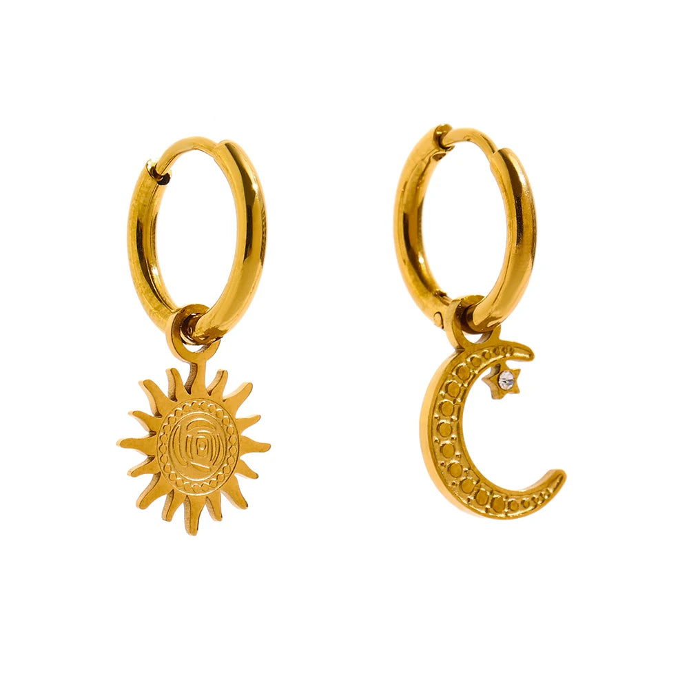 Isla Star and Moon Huggie Earrings