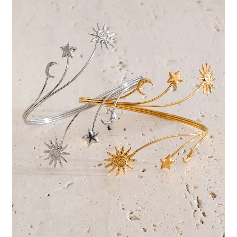 Luna Star Moon and Sun Arm Cuff