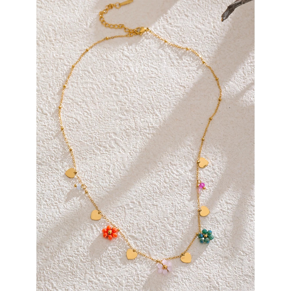Florence Crystal Flower Pendant Necklace