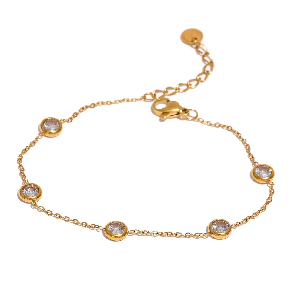 Hannah Gold Crystal Bracelet