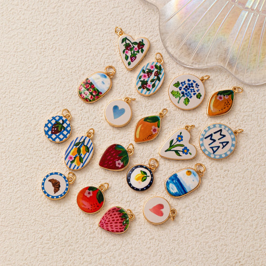 Mama Gold Plated Hand Painted Pendant