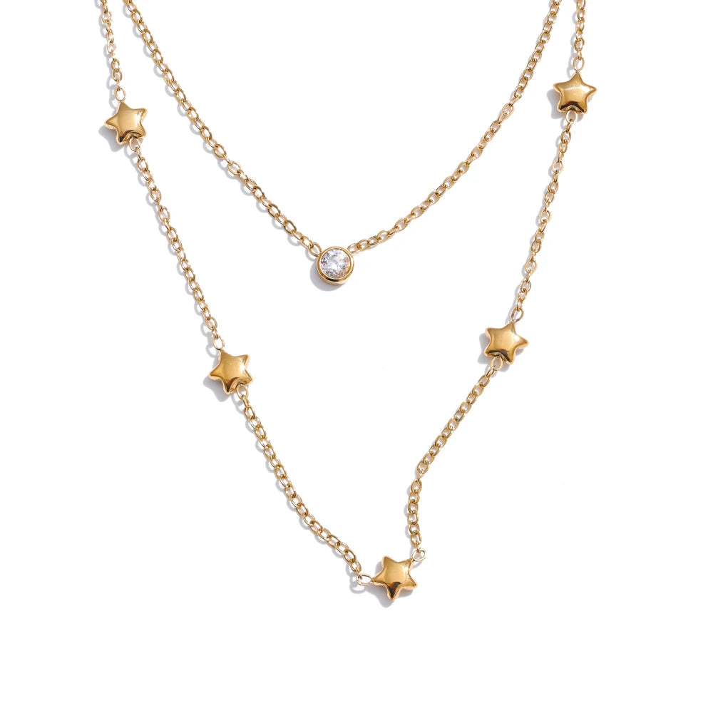 Jasmine Star Double Layer Necklace