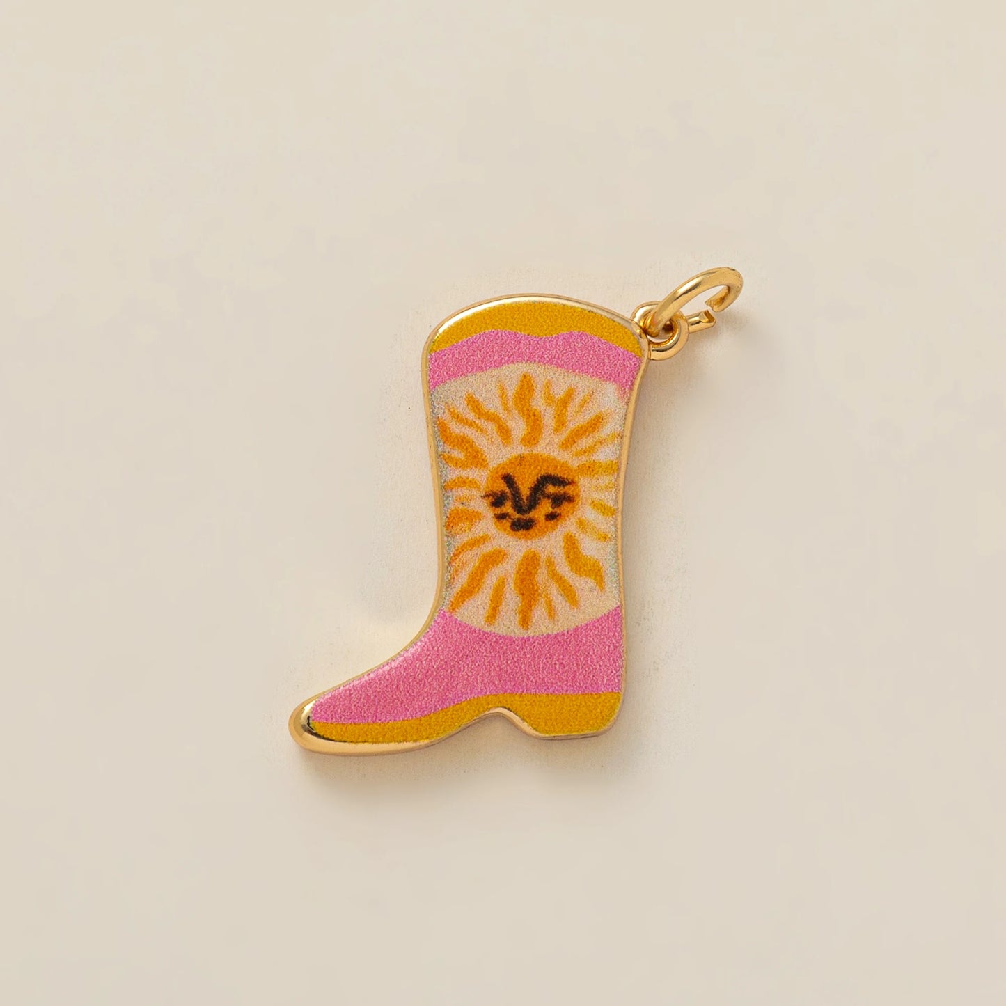 Pink Sunshine Cowboy Boot Pendant