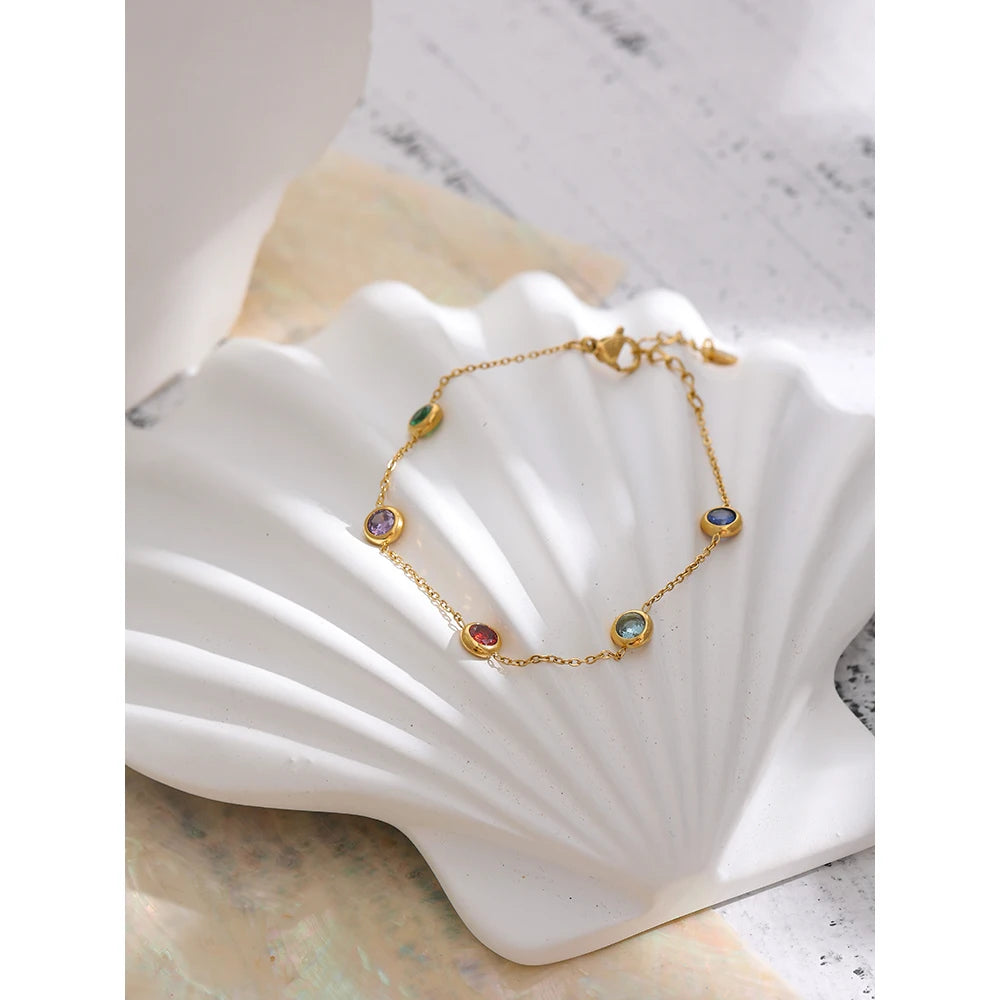 Hannah Gold Crystal Bracelet