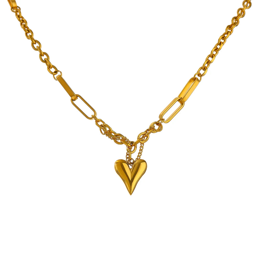 Rosa Chunky Heart Pendant Necklace