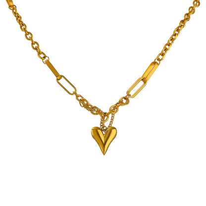 Rosa Chunky Heart Pendant Necklace