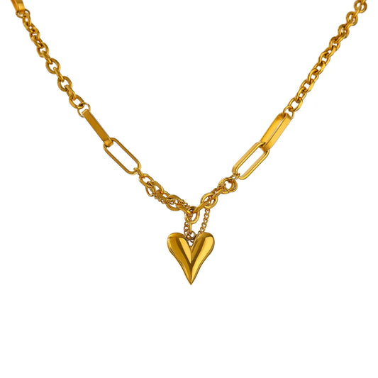 Rosa Chunky Heart Pendant Necklace