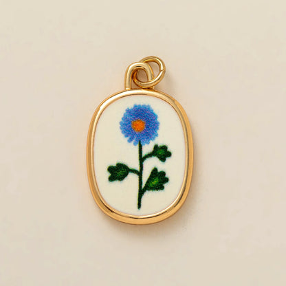 Hand Painted November Flower Pendant