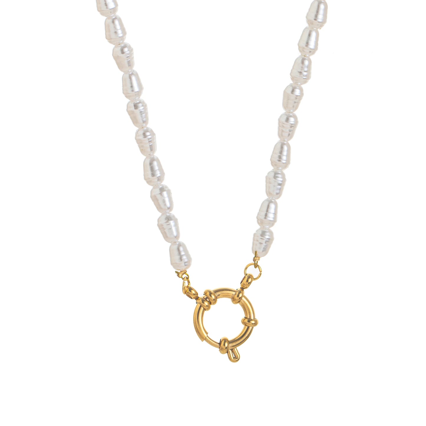 18K Gold Plated Clasp Chain Necklace 45cm
