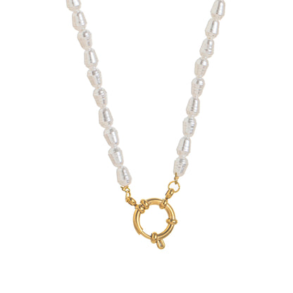 18K Gold Plated Clasp Chain Necklace 45cm