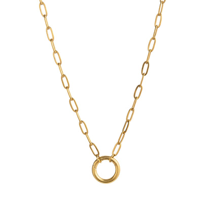 Gold Loop Chain Clasp Pendant Necklace 45cm