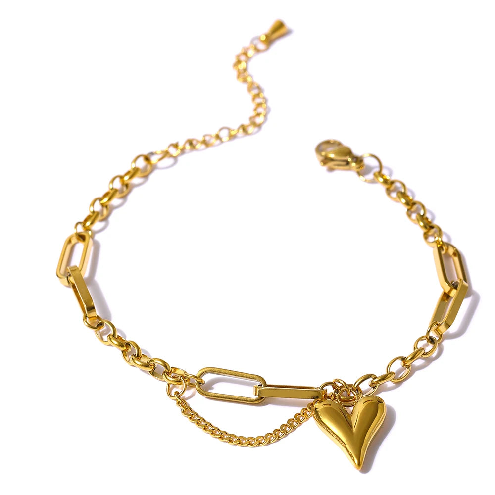 Rosa Chunky Heart Pendant Necklace