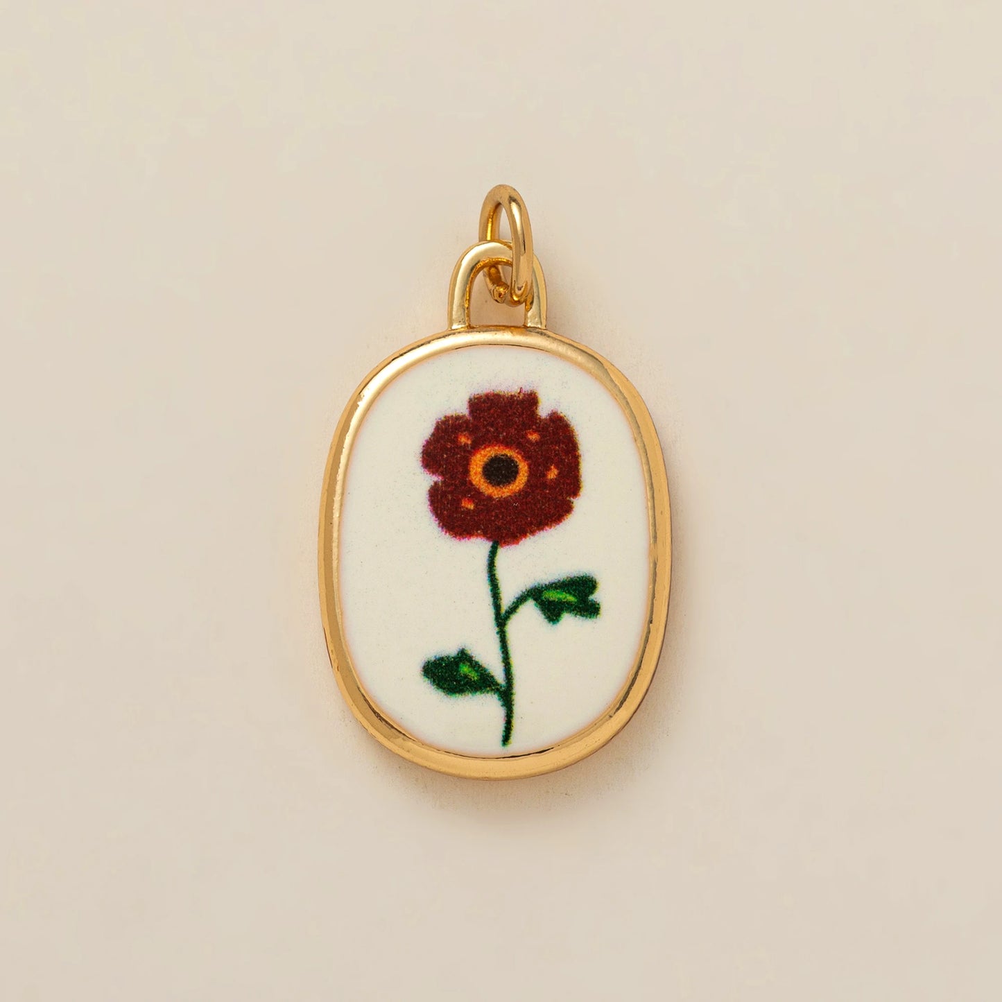 Hand Painted November Flower Pendant