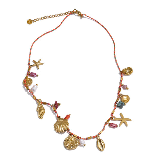 Tabitha Gold Beach Charm Pendant Necklace