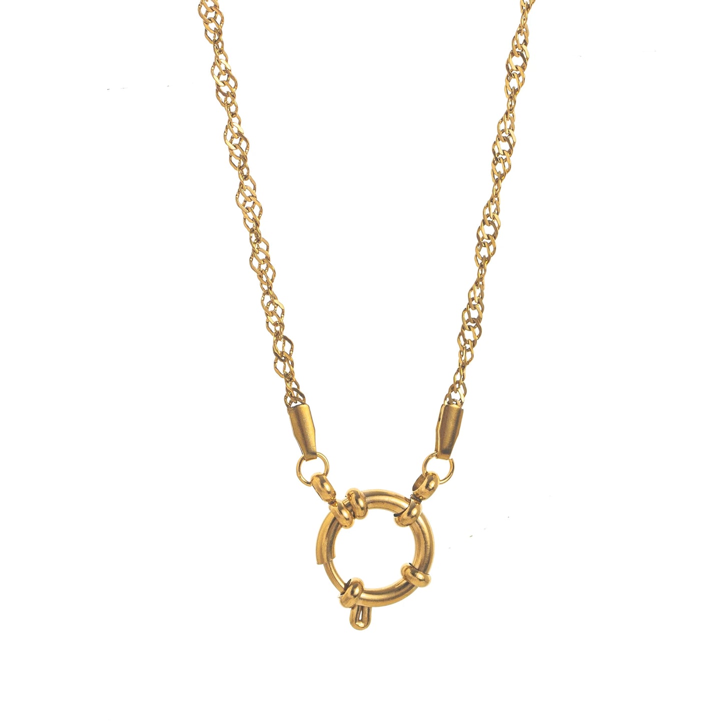 18K Gold Plated Clasp Chain Necklace 45cm