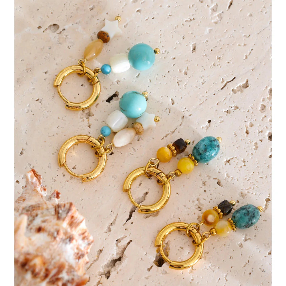 Jessy Stone Drop Charm Earrings