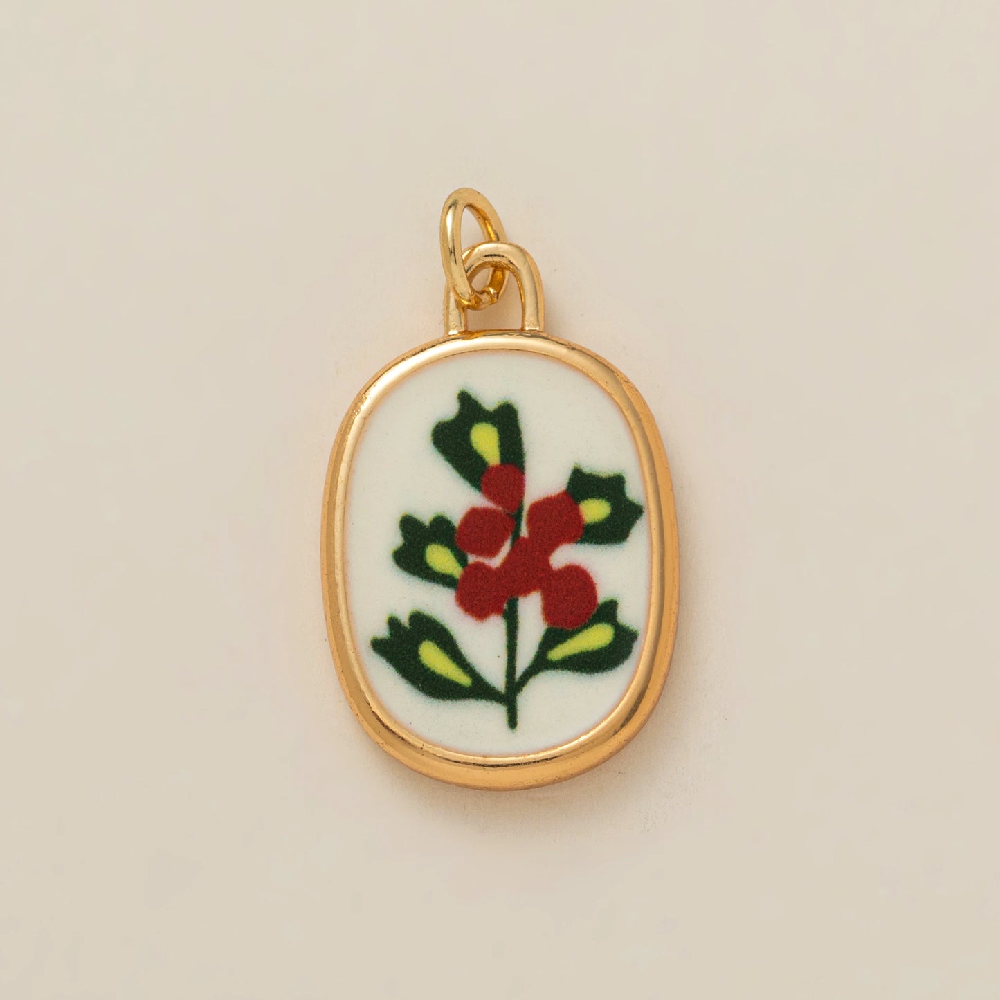 Hand Painted November Flower Pendant