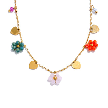 Florence Crystal Flower Pendant Necklace