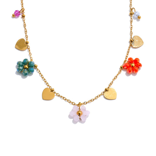 Florence Crystal Flower Pendant Necklace