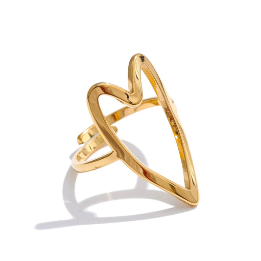 Monica Hollow Heart Ring