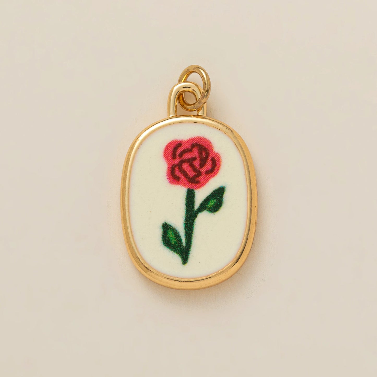 Hand Painted November Flower Pendant