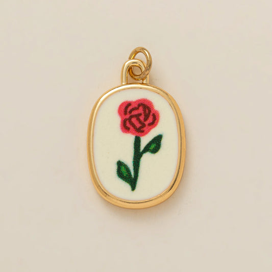 Hand Painted June Flower Pendant