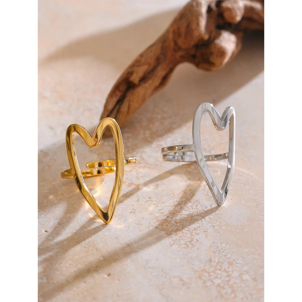 Monica Hollow Heart Ring
