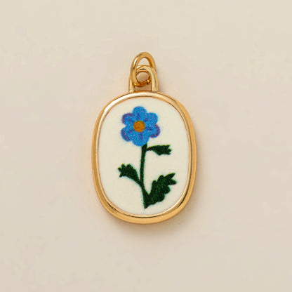 Hand Painted November Flower Pendant
