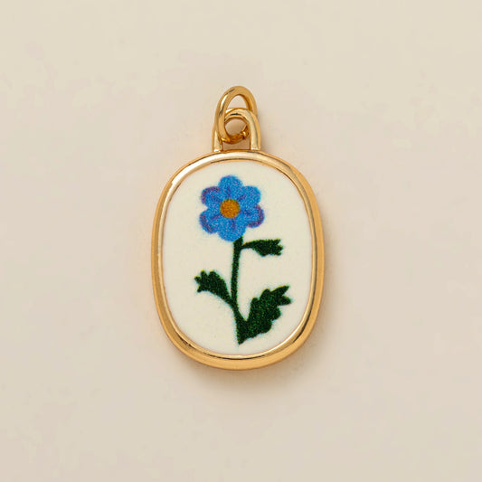 Hand painted February Flower Pendant