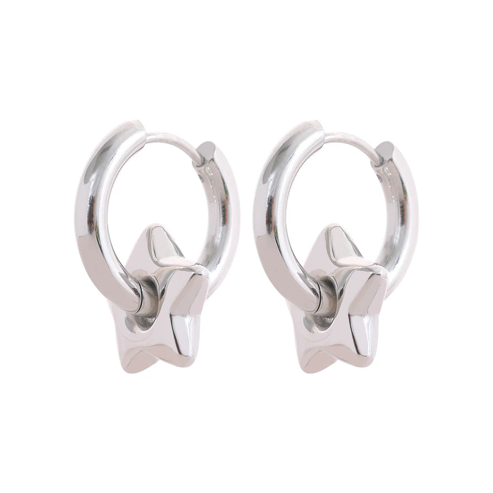 Emma Star Moon and Heart Huggie Earrings