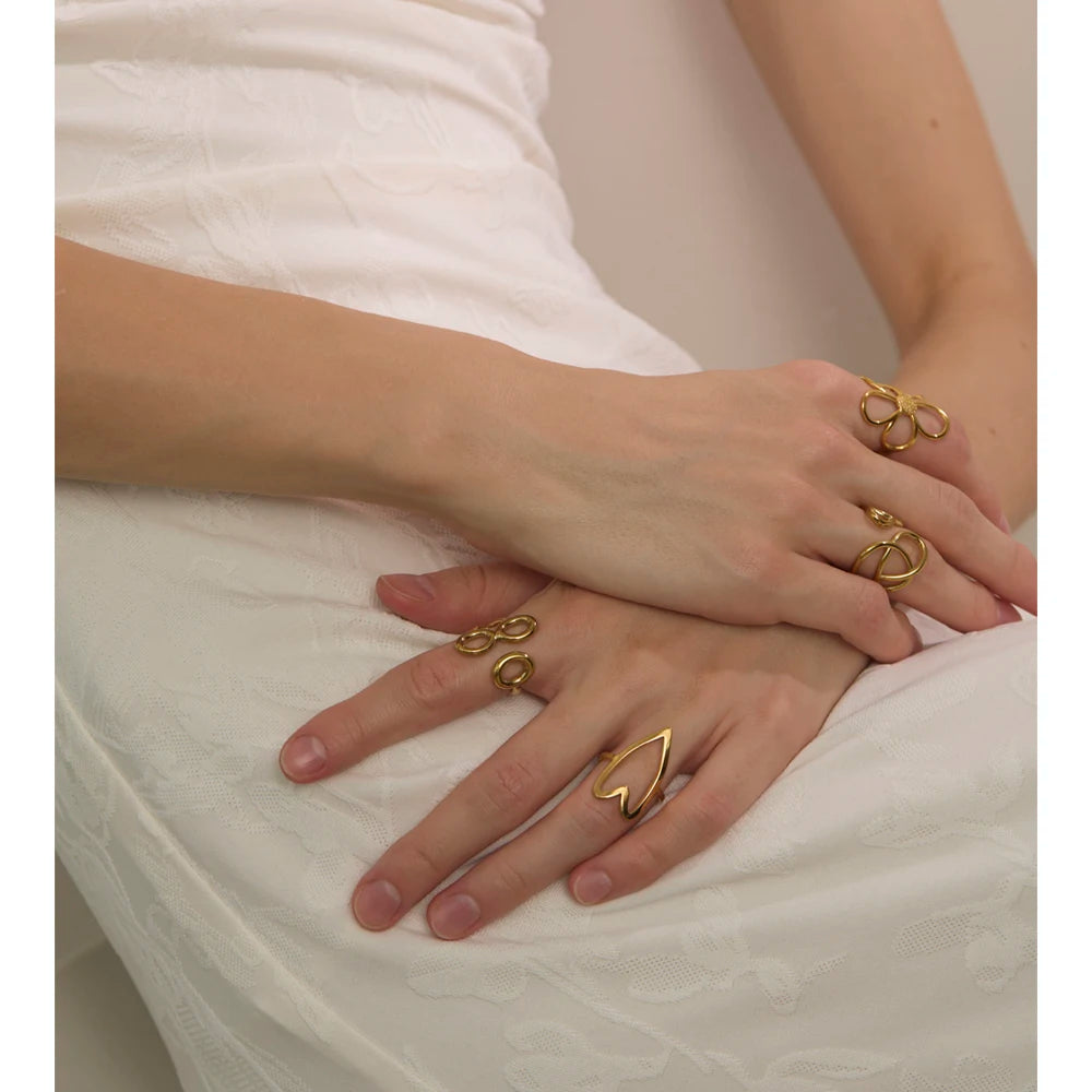 Monica Hollow Heart Ring