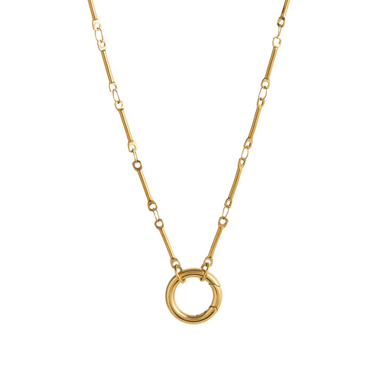 Gold Fine Chain Clasp Pendant Necklace 45cm