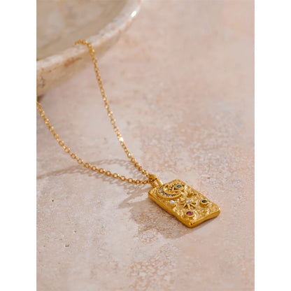 Gabriella Gold Crystal Star and Moon Pendant Necklace
