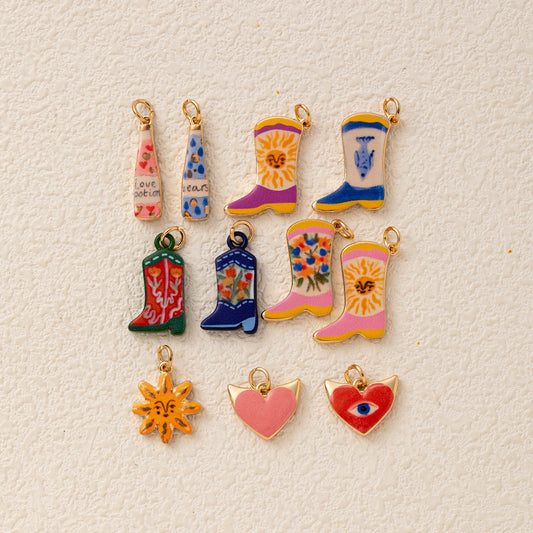 Blue Fish Cowboy Boot Pendant