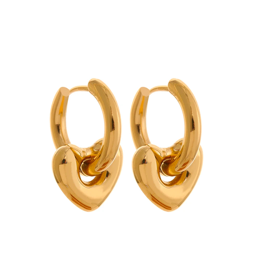 Emma Star Moon and Heart Huggie Earrings