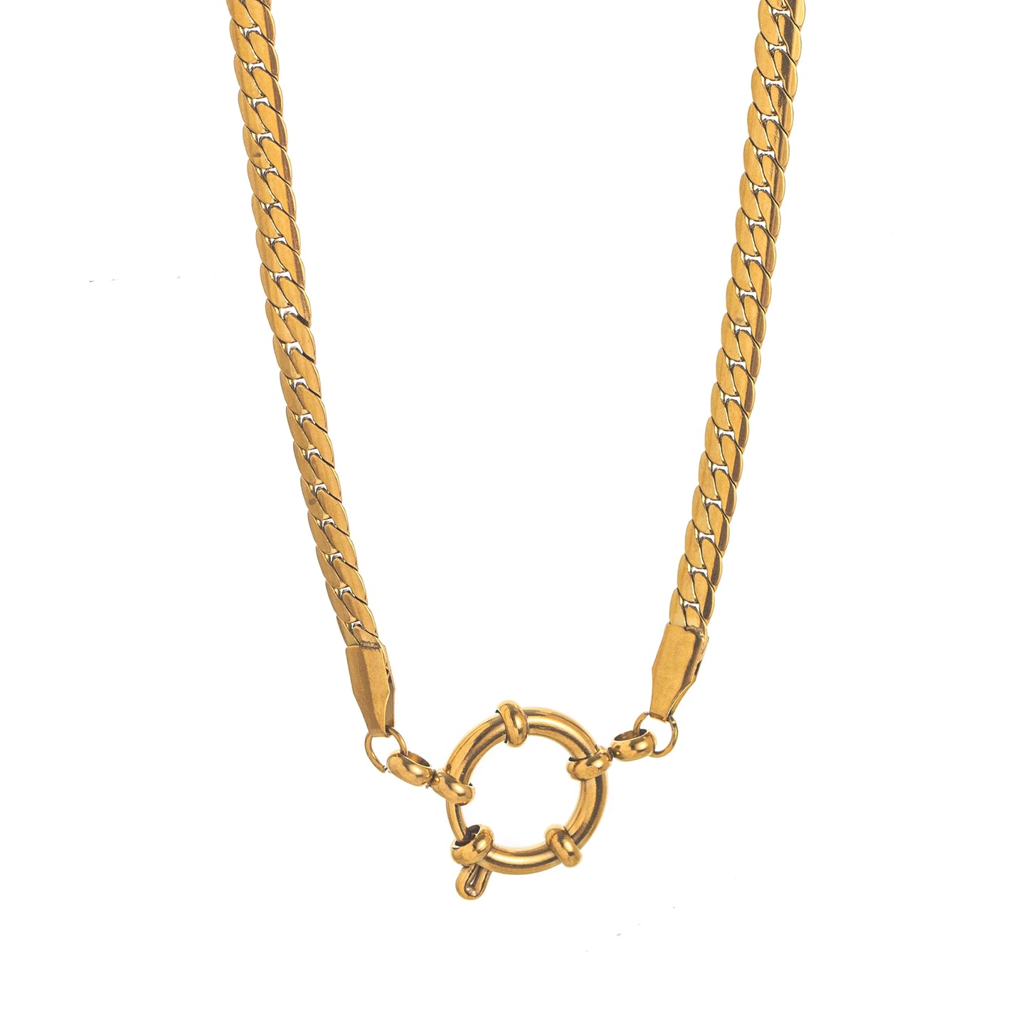 18K Gold Plated Clasp Chain Necklace 45cm