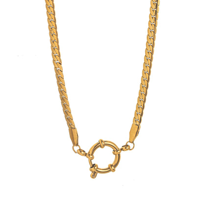 18K Gold Plated Clasp Chain Necklace 45cm