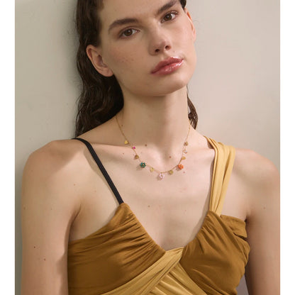 Florence Crystal Flower Pendant Necklace