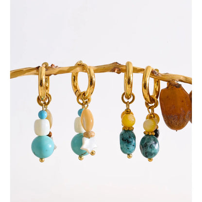 Jessy Stone Drop Charm Earrings