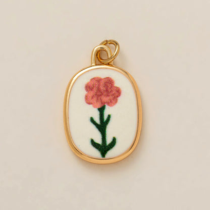 Hand Painted November Flower Pendant