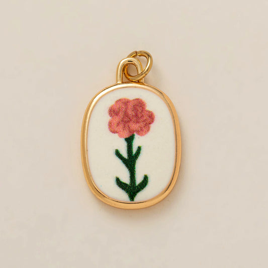 Hand painted January Flower Pendant