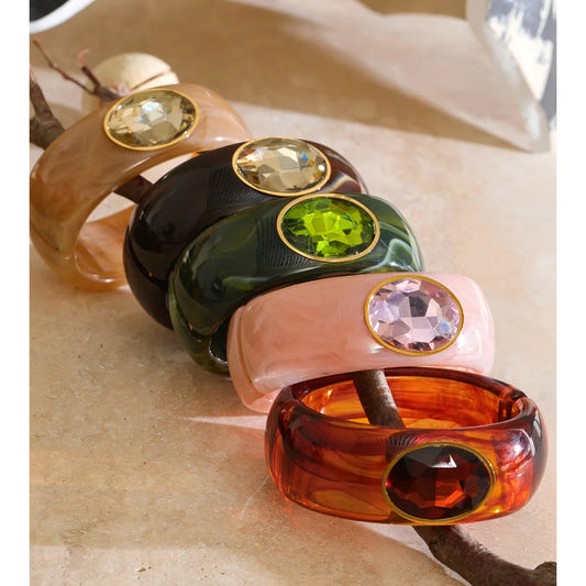 Winnie Resin Crystal Bangle