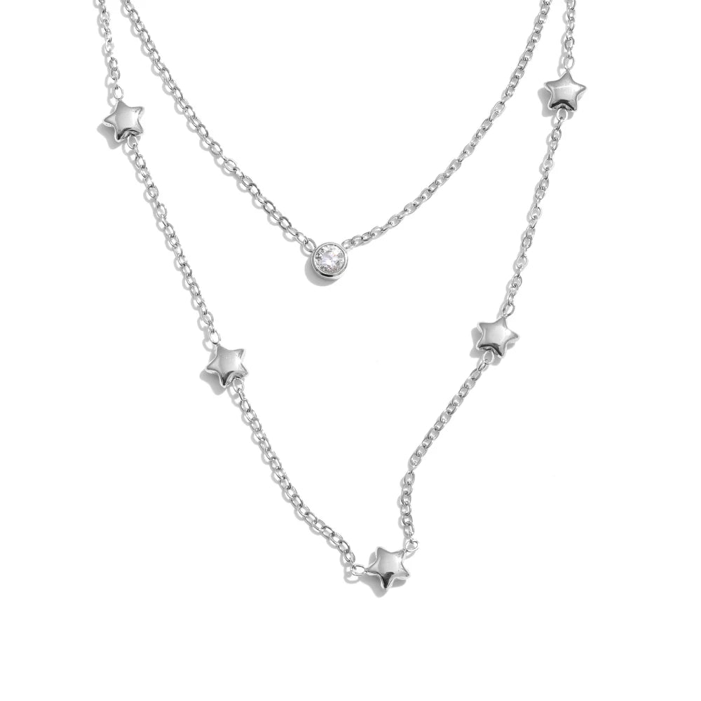 Jasmine Star Double Layer Necklace