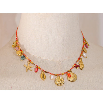 Tabitha Gold Beach Charm Pendant Necklace