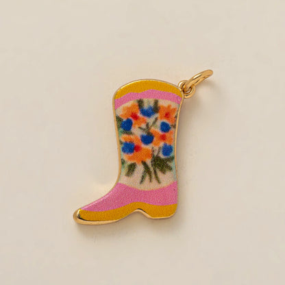 Blue Fish Cowboy Boot Pendant