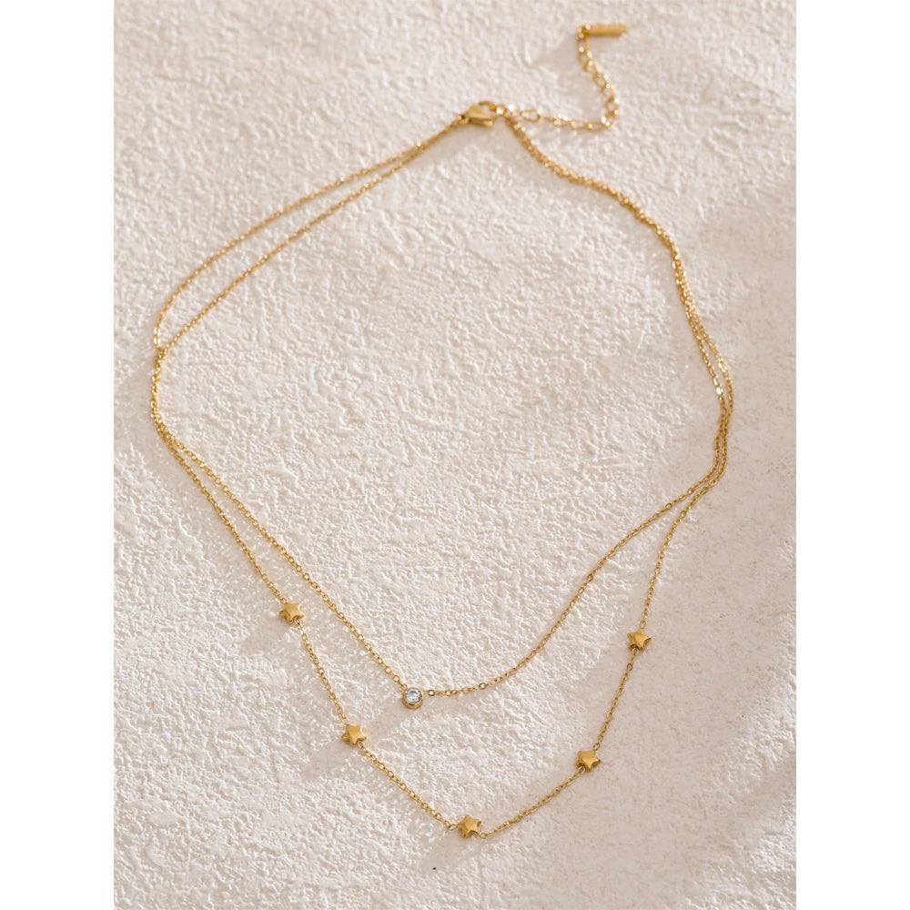 Jasmine Star Double Layer Necklace