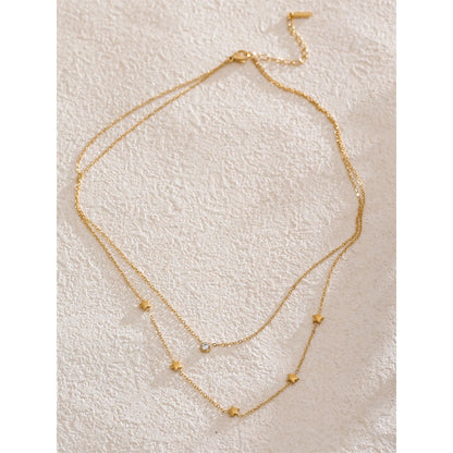 Jasmine Star Double Layer Necklace