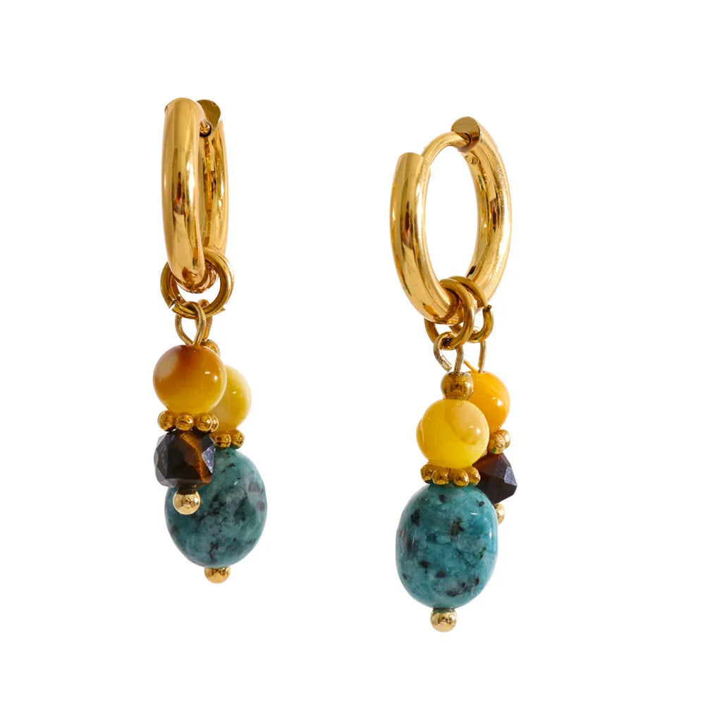 Jessy Stone Drop Charm Earrings