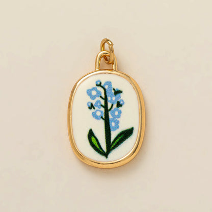 Hand Painted November Flower Pendant